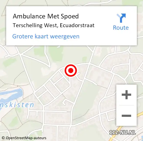 Locatie op kaart van de 112 melding: Ambulance Met Spoed Naar Terschelling West, Ecuadorstraat op 6 maart 2014 18:36