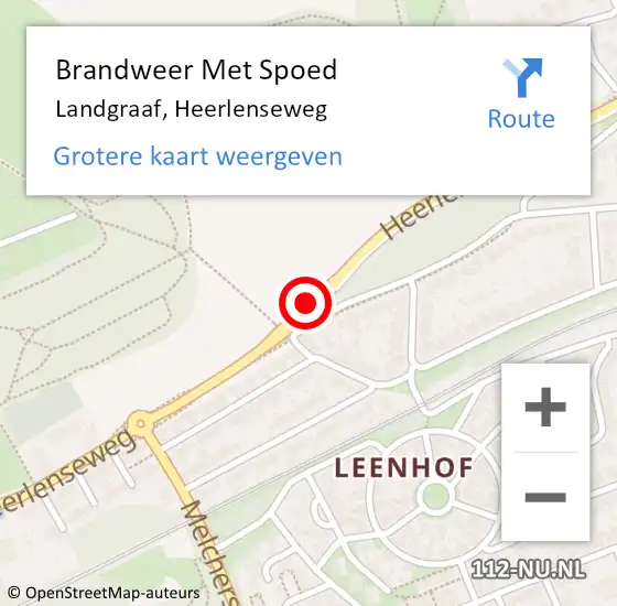 Locatie op kaart van de 112 melding: Brandweer Met Spoed Naar Landgraaf, Heerlenseweg op 22 augustus 2018 20:49