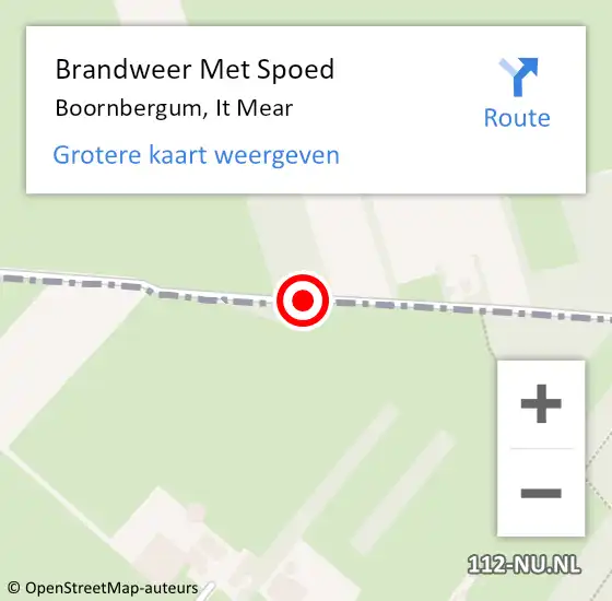 Locatie op kaart van de 112 melding: Brandweer Met Spoed Naar Boornbergum, It Mear op 22 augustus 2018 21:32