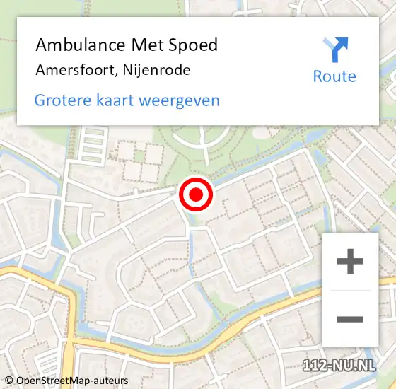 Locatie op kaart van de 112 melding: Ambulance Met Spoed Naar Amersfoort, Nijenrode op 22 augustus 2018 22:46