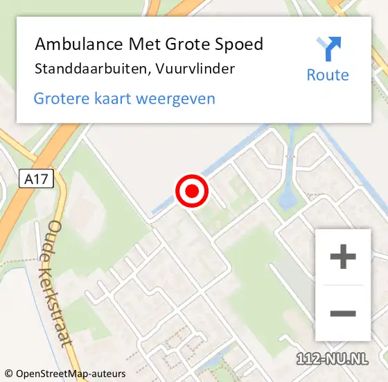 Locatie op kaart van de 112 melding: Ambulance Met Grote Spoed Naar Standdaarbuiten, Vuurvlinder op 22 augustus 2018 23:35