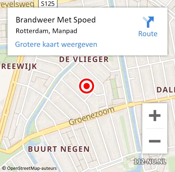 Locatie op kaart van de 112 melding: Brandweer Met Spoed Naar Rotterdam, Manpad op 23 augustus 2018 00:02