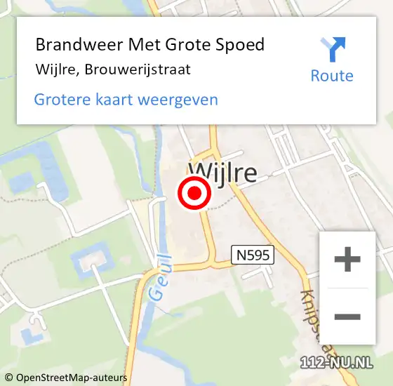 Locatie op kaart van de 112 melding: Brandweer Met Grote Spoed Naar Wijlre, Brouwerijstraat op 23 augustus 2018 04:44