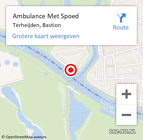 Locatie op kaart van de 112 melding: Ambulance Met Spoed Naar Terheijden, Bastion op 23 augustus 2018 06:32