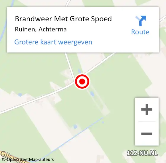 Locatie op kaart van de 112 melding: Brandweer Met Grote Spoed Naar Ruinen, Achterma op 6 maart 2014 19:19