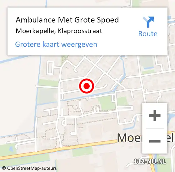 Locatie op kaart van de 112 melding: Ambulance Met Grote Spoed Naar Moerkapelle, Klaproosstraat op 6 maart 2014 19:48