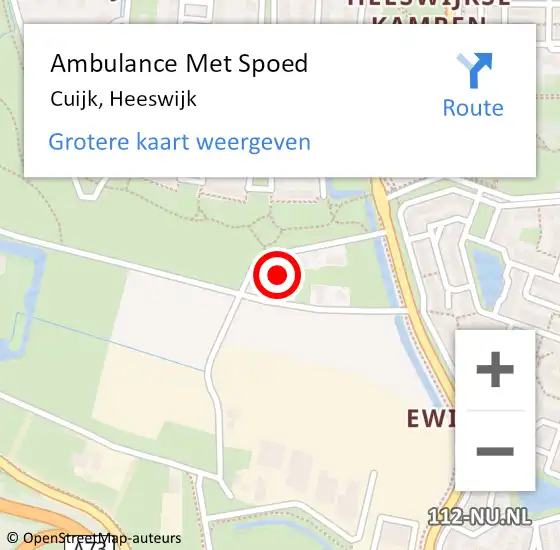 Locatie op kaart van de 112 melding: Ambulance Met Spoed Naar Cuijk, Heeswijk op 23 augustus 2018 14:34