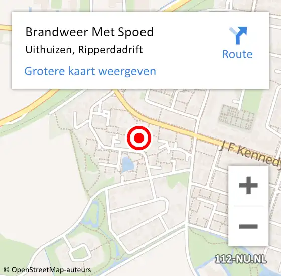 Locatie op kaart van de 112 melding: Brandweer Met Spoed Naar Uithuizen, Ripperdadrift op 23 augustus 2018 16:12