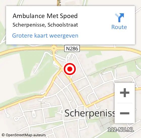 Locatie op kaart van de 112 melding: Ambulance Met Spoed Naar Scherpenisse, Schoolstraat op 23 augustus 2018 17:32