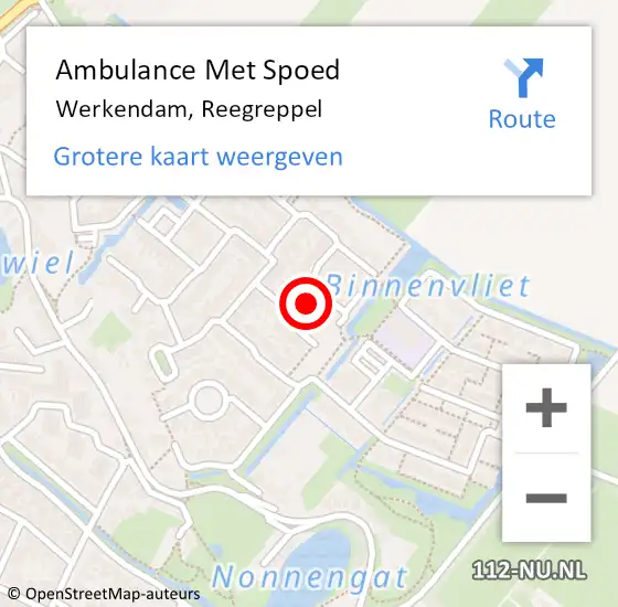 Locatie op kaart van de 112 melding: Ambulance Met Spoed Naar Werkendam, Reegreppel op 23 augustus 2018 17:43