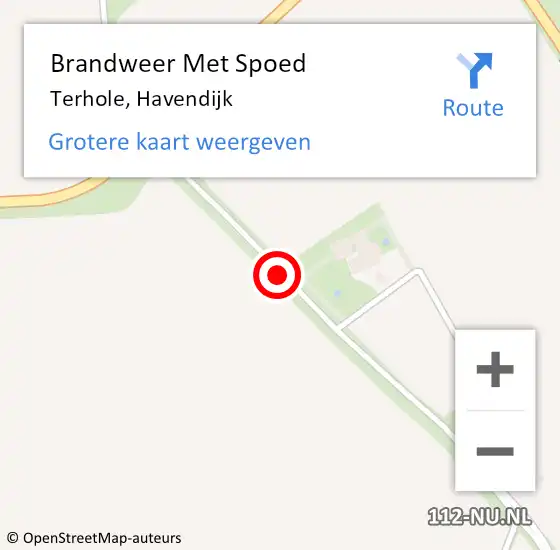 Locatie op kaart van de 112 melding: Brandweer Met Spoed Naar Terhole, Havendijk op 23 augustus 2018 19:22