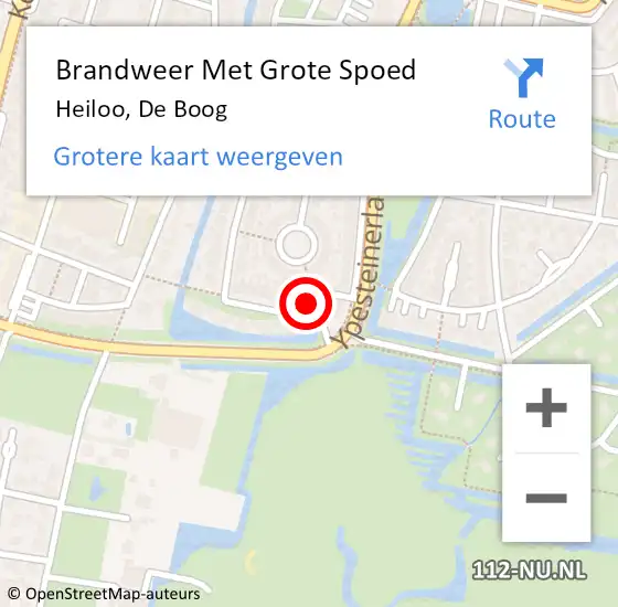 Locatie op kaart van de 112 melding: Brandweer Met Grote Spoed Naar Heiloo, De Boog op 6 maart 2014 20:56