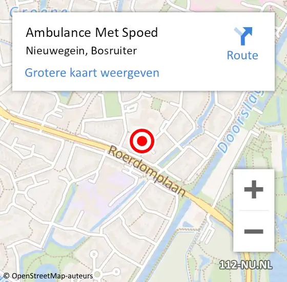 Locatie op kaart van de 112 melding: Ambulance Met Spoed Naar Nieuwegein, Bosruiter op 24 augustus 2018 02:55