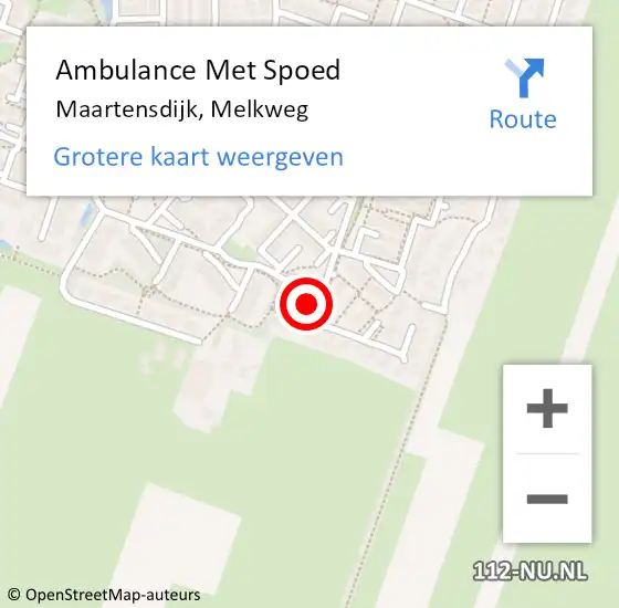 Locatie op kaart van de 112 melding: Ambulance Met Spoed Naar Maartensdijk, Melkweg op 24 augustus 2018 03:11