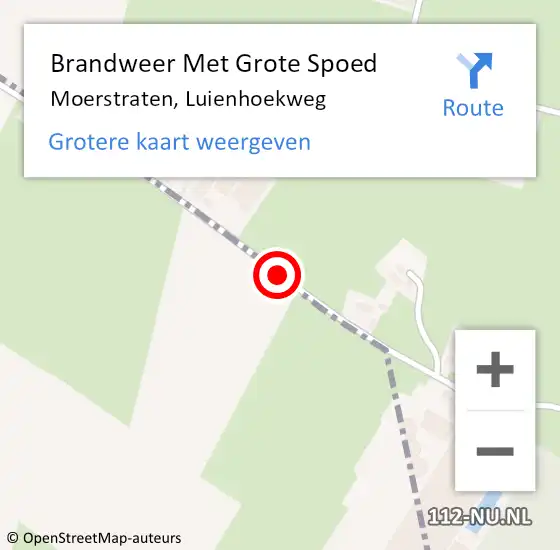 Locatie op kaart van de 112 melding: Brandweer Met Grote Spoed Naar Moerstraten, Luienhoekweg op 24 augustus 2018 07:10