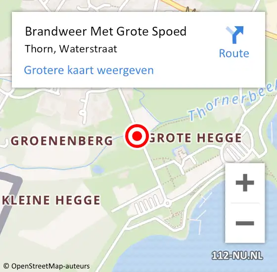 Locatie op kaart van de 112 melding: Brandweer Met Grote Spoed Naar Thorn, Waterstraat op 24 augustus 2018 10:20