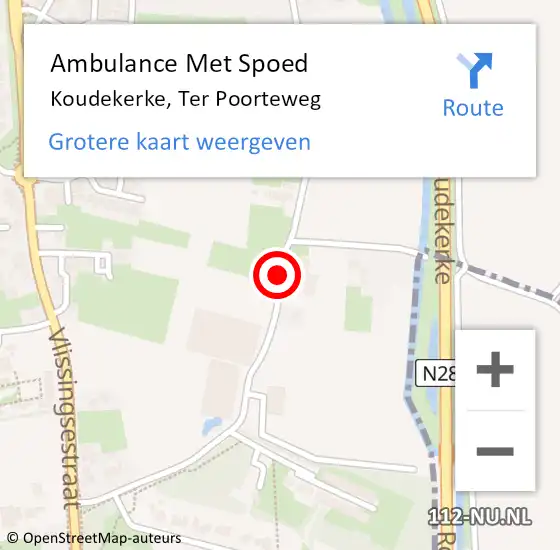 Locatie op kaart van de 112 melding: Ambulance Met Spoed Naar Koudekerke, Ter Poorteweg op 24 augustus 2018 11:07
