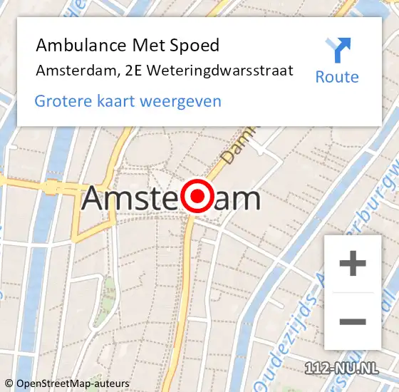 Locatie op kaart van de 112 melding: Ambulance Met Spoed Naar Amsterdam, Burg de Vlugtlaan op 24 augustus 2018 12:25