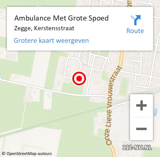 Locatie op kaart van de 112 melding: Ambulance Met Grote Spoed Naar Zegge, Kerstensstraat op 6 maart 2014 22:36
