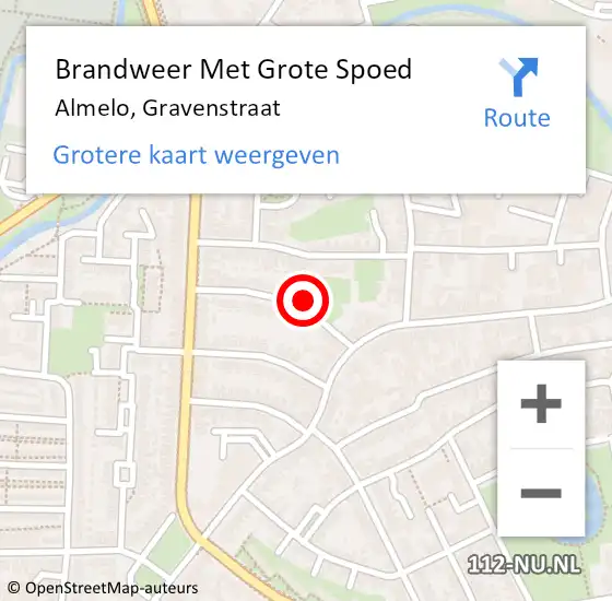 Locatie op kaart van de 112 melding: Brandweer Met Grote Spoed Naar Almelo, Gravenstraat op 6 maart 2014 22:38