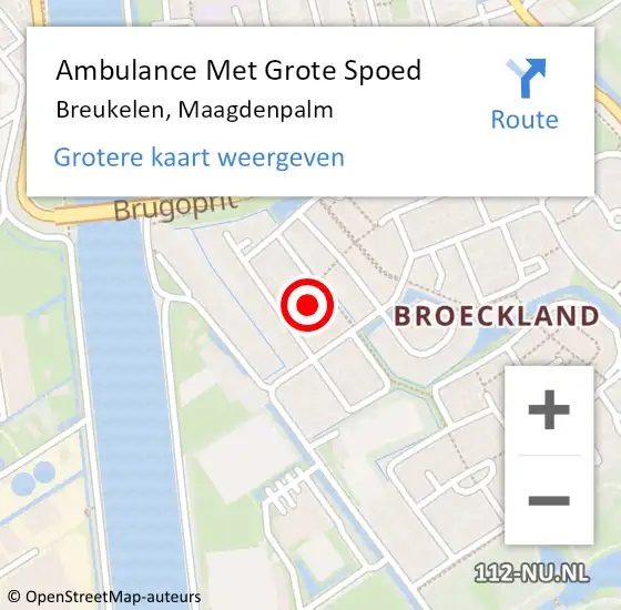 Locatie op kaart van de 112 melding: Ambulance Met Grote Spoed Naar Breukelen, Maagdenpalm op 6 maart 2014 22:57