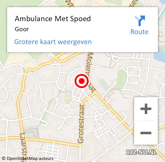 Locatie op kaart van de 112 melding: Ambulance Met Spoed Naar Goor op 24 augustus 2018 14:10