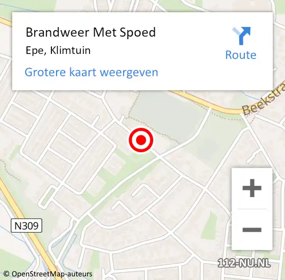 Locatie op kaart van de 112 melding: Brandweer Met Spoed Naar Epe, Klimtuin op 24 augustus 2018 14:43