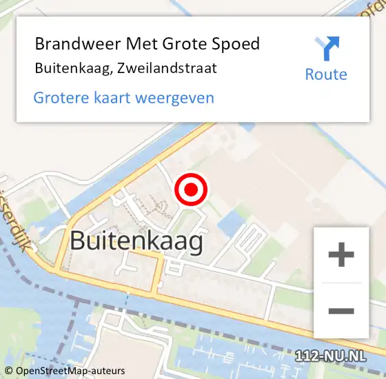 Locatie op kaart van de 112 melding: Brandweer Met Grote Spoed Naar Buitenkaag, Zweilandstraat op 6 maart 2014 23:11