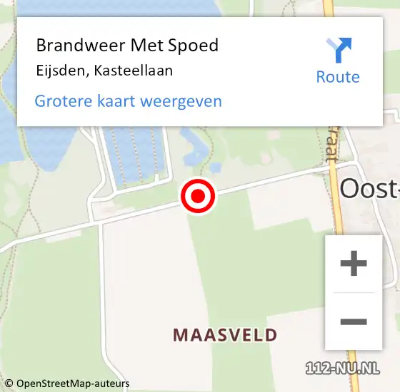 Locatie op kaart van de 112 melding: Brandweer Met Spoed Naar Eijsden, Kasteellaan op 24 augustus 2018 15:29