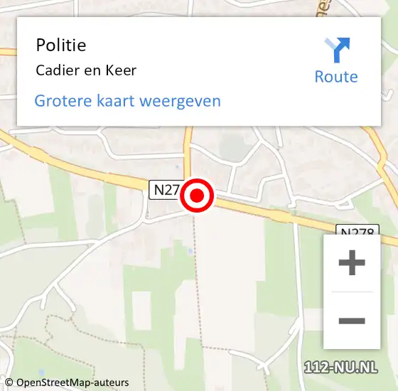 Locatie op kaart van de 112 melding: Politie Cadier en Keer op 24 augustus 2018 16:16