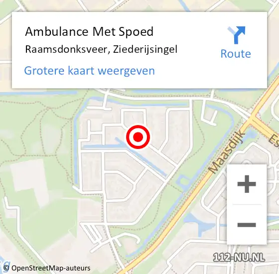 Locatie op kaart van de 112 melding: Ambulance Met Spoed Naar Raamsdonksveer, Ziederijsingel op 24 augustus 2018 17:10