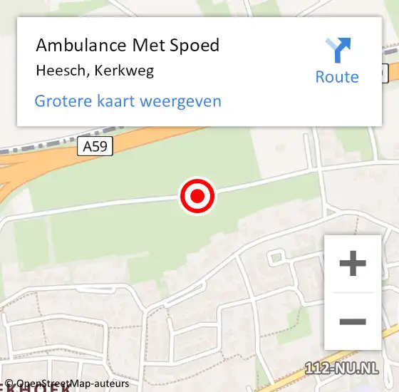 Locatie op kaart van de 112 melding: Ambulance Met Spoed Naar Heesch, Kerkweg op 24 augustus 2018 17:32