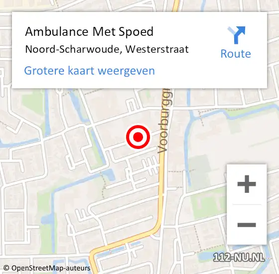 Locatie op kaart van de 112 melding: Ambulance Met Spoed Naar Noord-Scharwoude, Westerstraat op 24 augustus 2018 19:54