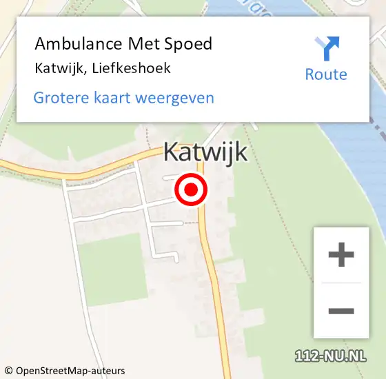 Locatie op kaart van de 112 melding: Ambulance Met Spoed Naar Katwijk, Liefkeshoek op 7 maart 2014 00:20