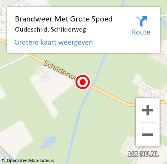 Locatie op kaart van de 112 melding: Brandweer Met Grote Spoed Naar Oudeschild, Schilderweg op 24 augustus 2018 21:20