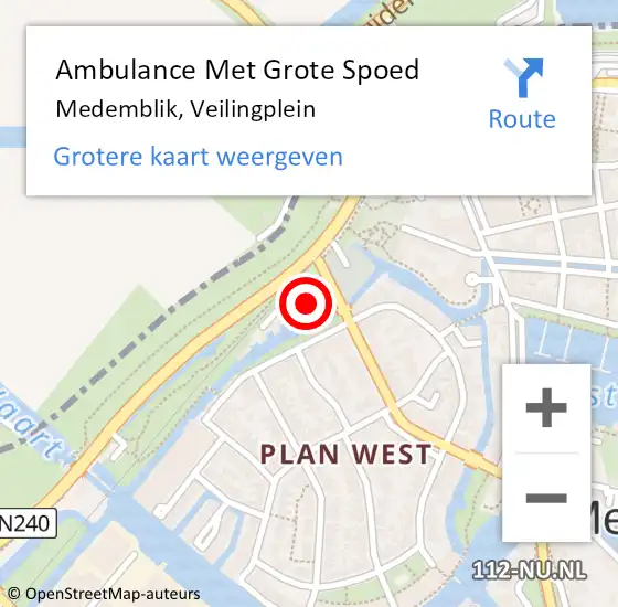 Locatie op kaart van de 112 melding: Ambulance Met Grote Spoed Naar Medemblik, Veilingplein op 25 augustus 2018 00:15