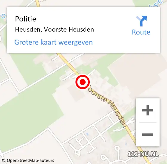 Locatie op kaart van de 112 melding: Politie Heusden, Voorste Heusden op 25 augustus 2018 00:28
