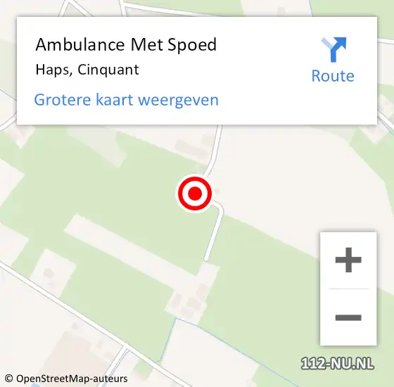 Locatie op kaart van de 112 melding: Ambulance Met Spoed Naar Haps, Cinquant op 25 augustus 2018 02:12