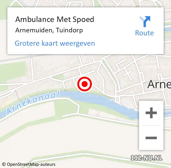 Locatie op kaart van de 112 melding: Ambulance Met Spoed Naar Arnemuiden, Tuindorp op 25 augustus 2018 02:16