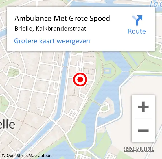 Locatie op kaart van de 112 melding: Ambulance Met Grote Spoed Naar Brielle, Houtkoperstraat op 25 augustus 2018 05:56