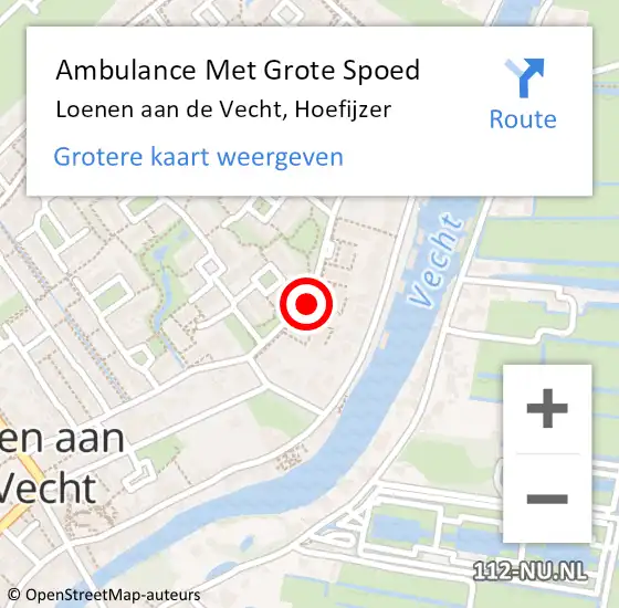 Locatie op kaart van de 112 melding: Ambulance Met Grote Spoed Naar Loenen aan de Vecht, Hoefijzer op 25 augustus 2018 08:00