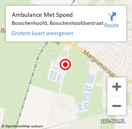 Locatie op kaart van de 112 melding: Ambulance Met Spoed Naar Bosschenhoofd, Bosschenhoofdsestraat op 25 augustus 2018 09:10