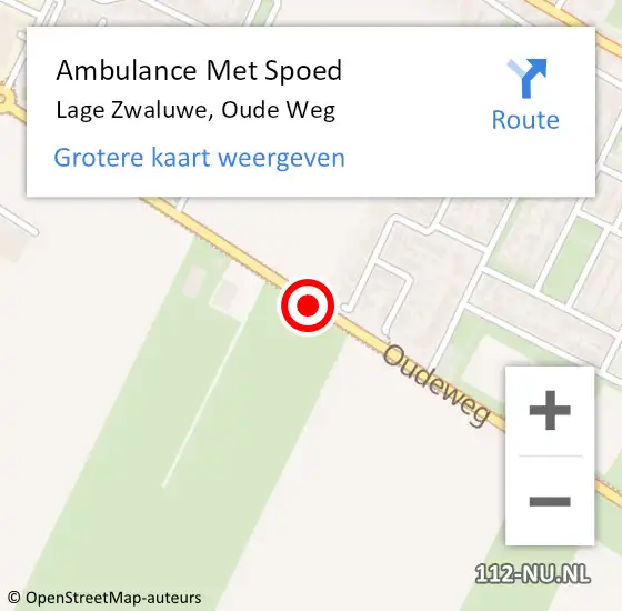Locatie op kaart van de 112 melding: Ambulance Met Spoed Naar Lage Zwaluwe, Oude Weg op 25 augustus 2018 11:53