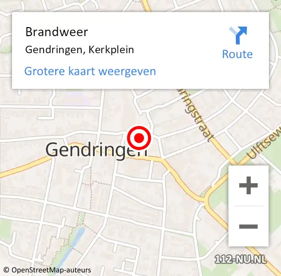 Locatie op kaart van de 112 melding: Brandweer Gendringen, Kerkplein op 25 augustus 2018 11:55