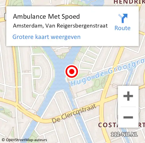 Locatie op kaart van de 112 melding: Ambulance Met Spoed Naar Amsterdam, Van Reigersbergenstraat op 25 augustus 2018 14:25