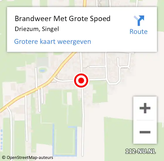 Locatie op kaart van de 112 melding: Brandweer Met Grote Spoed Naar Driezum, Singel op 25 augustus 2018 14:58