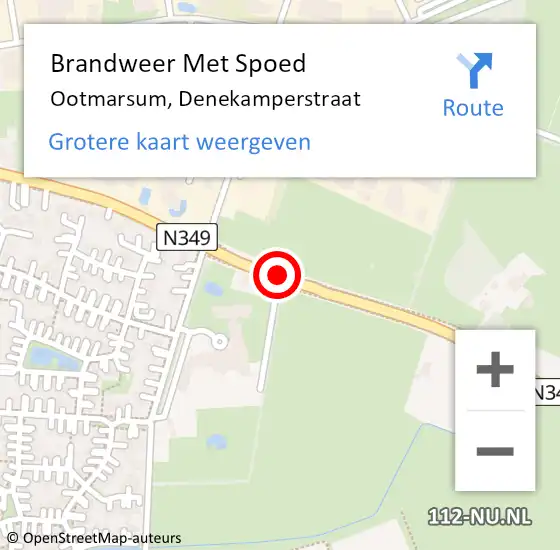 Locatie op kaart van de 112 melding: Brandweer Met Spoed Naar Ootmarsum, Denekamperstraat op 25 augustus 2018 15:41