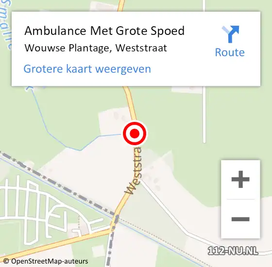 Locatie op kaart van de 112 melding: Ambulance Met Grote Spoed Naar Wouwse Plantage, Weststraat op 26 augustus 2018 09:36