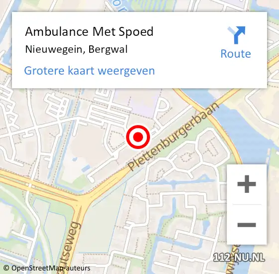 Locatie op kaart van de 112 melding: Ambulance Met Spoed Naar Nieuwegein, Bergwal op 26 augustus 2018 09:41