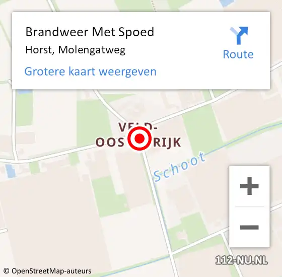 Locatie op kaart van de 112 melding: Brandweer Met Spoed Naar Horst, Molengatweg op 26 augustus 2018 10:24